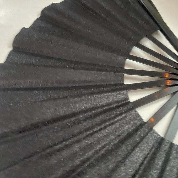 Black Glitter Folding Hand Fan – with Carry Sleeve - Picture 9 of 10
